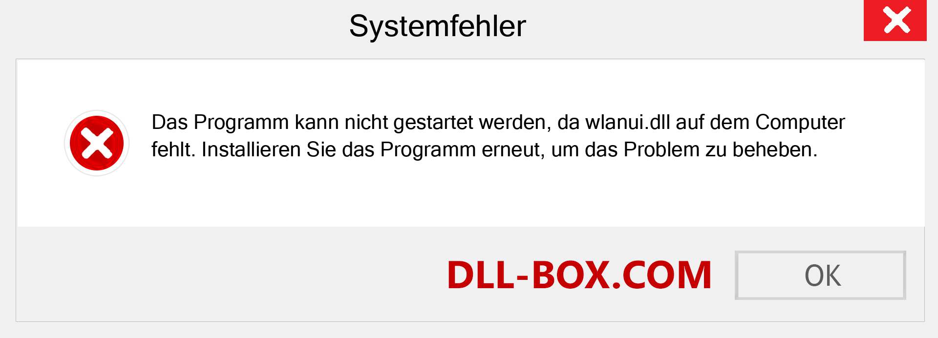 wlanui.dll-Datei fehlt?. Download für Windows 7, 8, 10 - Fix wlanui dll Missing Error unter Windows, Fotos, Bildern